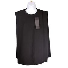 Haider Ackermann Top XL Womens Black Lined Zip Business Solid Sleeveless Rayon