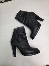 Damir Doma Black Leather Ankle Boots EU 36 US 6 High Heel Buckle Strap Italy