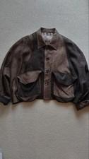 ZIGGY CHEN Collaged Workers Jacket S Brown Wool Blend Vintage Style