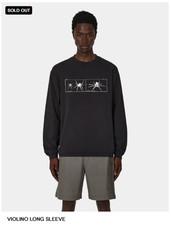 ROA Mens Black Spider Loose Fit Long Sleeve Cotton  T Shirt Size XL