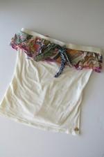 Vintage Fornarina Ruffle Tank Top, Mixed Print Camisole, Signature Crown Logo