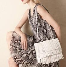 Proenza Schouler Fringe White Leather Lunch Bag Crossbody Clutch Designer