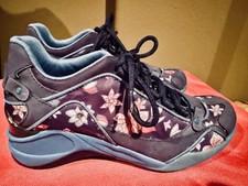 Italian Fornarina Sport Glam Women's Sneakers Blue Fuchsia Floral NIB