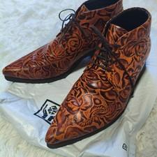 HIROMU TAKAHARA Leather curving boots Brown Men 40 Used in Japan