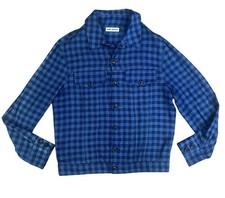 Umit Benan Work Shirt Men’s Med. Blue Plaid Made In Italy 48 See Sizing Note
