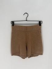 Lisa Yang Winnie 100% Cashmere Tan Walnut Pull On Cozy High Rise Shorts Size 0