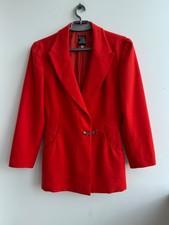 Vintage Claude Montana Women’s Red Wool Blazer – Size 42 / 8 – Made in Italy