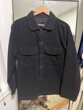 Evan Kinori Wool Corduroy Field Shirt Large Black