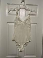 La Perla Primula 34B S Bodysuit Teddy Ivory Sheer Cups