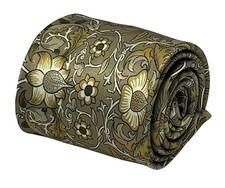 Frederick Thomas golden beige floral william morris liberty style mens tie
