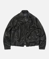 Frizmworks Waxed cowhide buddy harrington jacket _ Black / men / leather jacket 