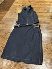Rare Denim Claude Montana Vintage Zip 90s Denim Set Size 42 Women’s Med Cowgirl