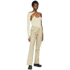 HYEIN SEO SSENSE Exclusive Beige Boot Cut Trousers Size 3 2021 Archive