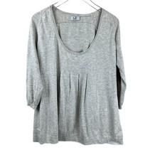 CP Company Cotton Blouse Size 42 L Gray Scoop Neck Pleated Capsule Staple