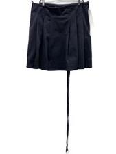 PRADA SPORT L Pleated Waist Adjustable Skirt 38 Cotton BLK