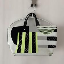 HIROKO KOSHINO TRUNK Geometric Tote Bag Knit Leather Handle Women's Fashion