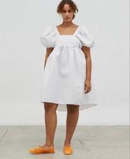 Cecilie Bahnsen White Dress XS Soft Sheer Material Wedding Party Elegant