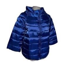 Martino Midali Womens Metallic Blue Puffer Jacket Small Designer Italian