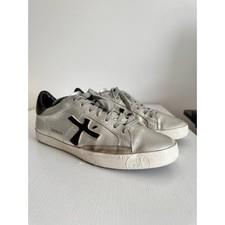 Premiata Steven Silver Leather Sneakers Metallic
