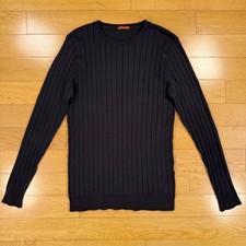 Barena Venezia Mens Medium Black 100% Virgin Wool Ribbed Crewneck Sweater Italy