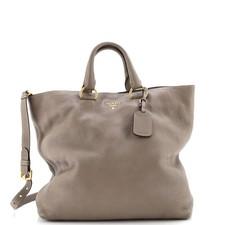 Prada Convertible Shopper Tote Vitello Daino Large