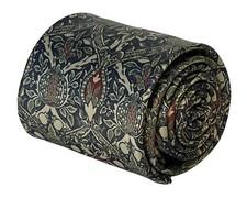 navy blue william morris pimpernel mens neck-tie by Frederick Thomas Ties