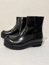 Calvin Klein 205W39NYC Black Leather Spazzato Rubber Toe Boots EU 37 / US 7 W