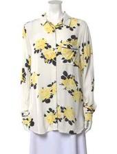 Ganni Blouse Womens 36 M 6Floral Viscose Button Front Long Sleeve 100% Viscose