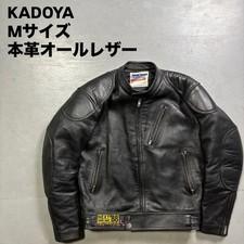 Vintage KADOYA Leather Single Rider Jacket Black All Leather Short Size M Used