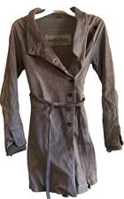 GIORGIO BRATO Lambskin Leather Trench Coat Jacket Gray Taupe Vintage Style IT 42