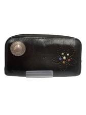 ALZUNI Long Wallet Leather Black Men's