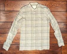 Stephan Schneider Mens Pale Green Plaid Linen L/S Button-Up Shirt Size 4 - Small