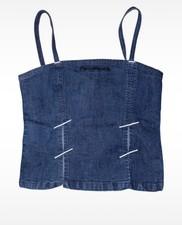 Fornarina Blue Denim Look Crop Cami Top