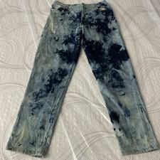 ECKHAUS LATTA Jeans Tie Dye El Jean Acid Wash Denim High Rise Straight Leg Sz 32