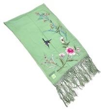 MARUYAMA KEITA Embroidered Stole Green 164×55cm from JAPAN