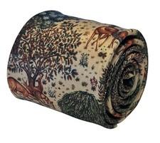cream beige woodland mens tie William Morris Deer by a Brook Frederick Thomas