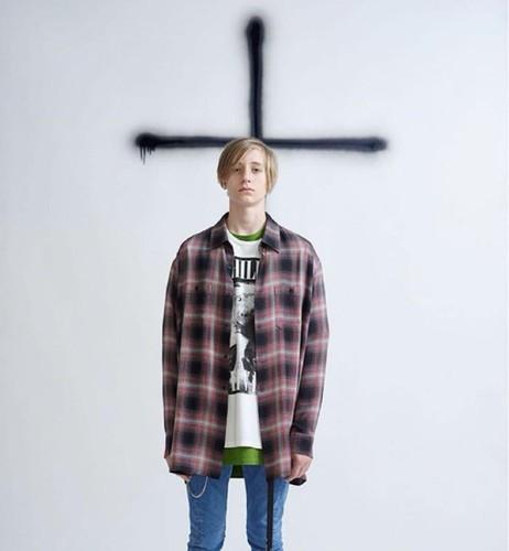LAD MUSICIAN Oversized S Cart Cobain Flannel Shirt