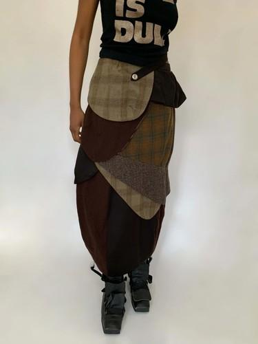90s 20471120 Patchwork Long Skirt