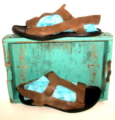 CYDWOQ Cliff Dweller Rustic Boho Handmade Eco-Friendly T-Strap Flat Sandals 8M 38M (297USD)