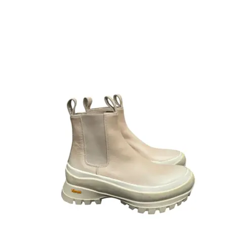 Jil Sander Beige Leather Vibram Boots Size 35 US 5