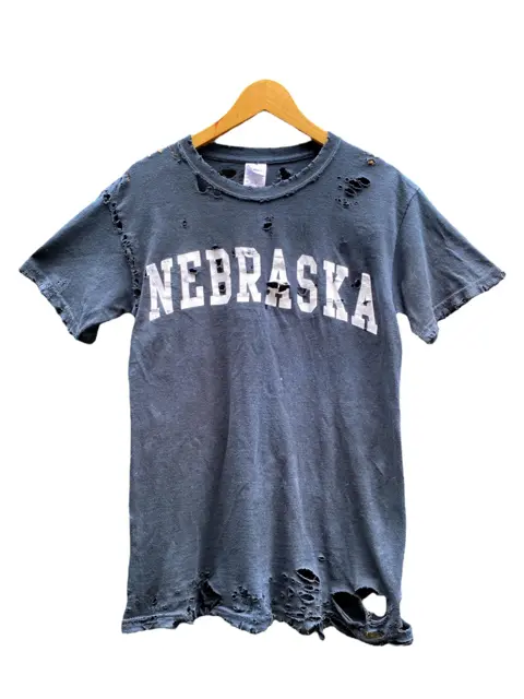 Vintage Raf Simons Nebraska Style Thrashed Faded Tshirt