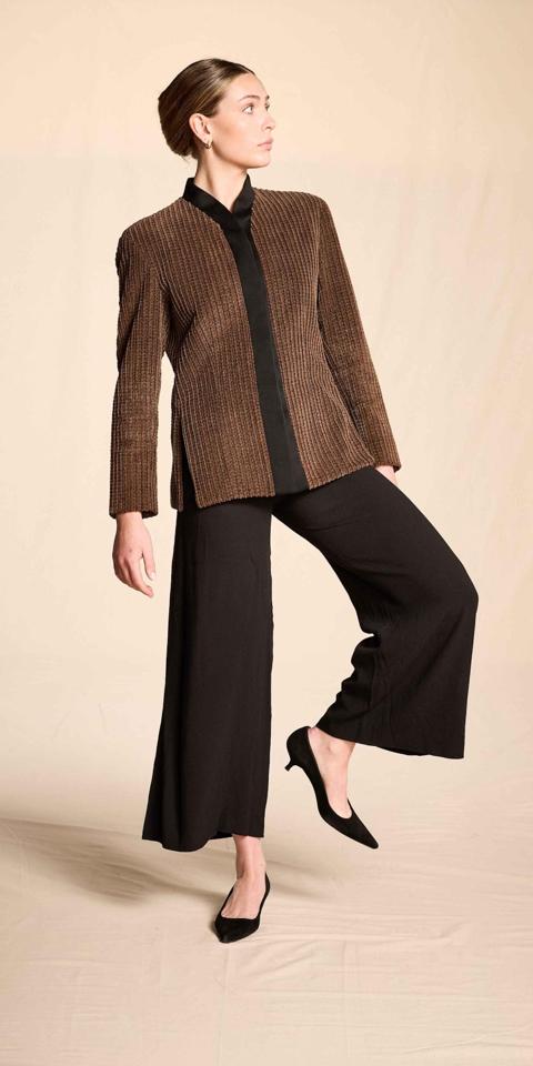 Yves Saint Laurent 1990s Black Crepe Swing Pants
