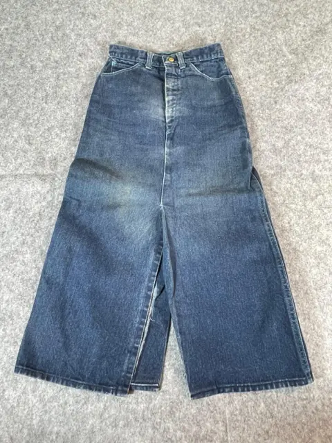 Vintage Y2K Emilio Pucci Baggy Wide Leg Denim Skirt Womens 24x32 Skater Hip Hop