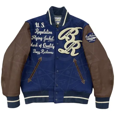 Whitesville x Buzz Rickson Varsity Jacket, Handcrafted Unisex Wool & Leather Varsity Coat,  Ideal Gift for Jacket Lovers