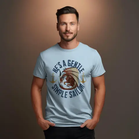 Unisex "He's a Gentle Simple Sailor" Safijiiva Meme T-Shirt - Monster Hunter World - Safijiva Tee - Gamer Gift
