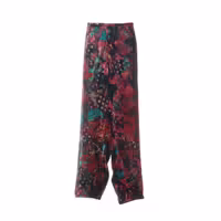 ヨウジヤマモトプールオム 23SS レーヨン×シルク パンツ 4 メンズ マルチカラー  HZ-P27-427 S PATCHWORK 999 O-COLLAGE PRINT HEM INTERFACING PANTS ベルベット シワ有