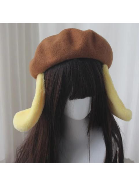 Other Designers JK Lolita Japanese Y2K Cute Kawaii Dog Ears Yellow Hat Pompompurin Hair Accessories
