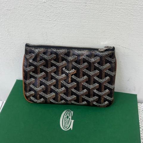 Goyard 黑棕色一字拉鍊零錢包