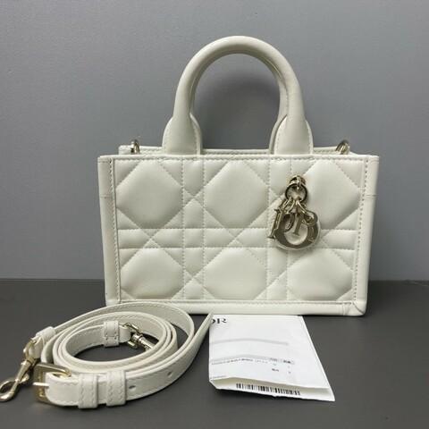 98♥️Dior Book Tote mini 奶白色大藤格