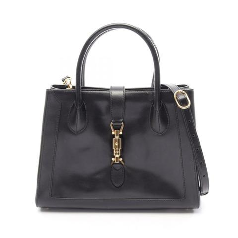 GUCCI Jackie 1961 單肩斜背包 649016 黑色皮革 二手 女士
